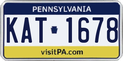 PA license plate KAT1678