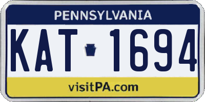 PA license plate KAT1694