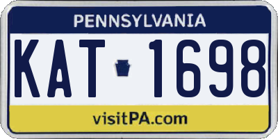 PA license plate KAT1698