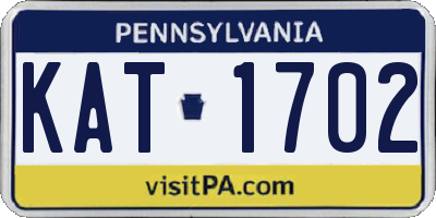 PA license plate KAT1702