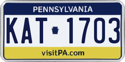 PA license plate KAT1703