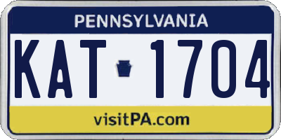 PA license plate KAT1704