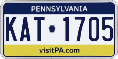 PA license plate KAT1705