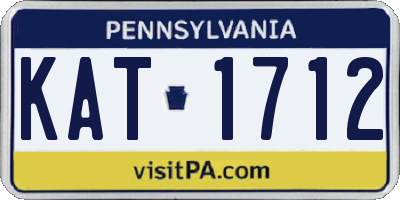 PA license plate KAT1712