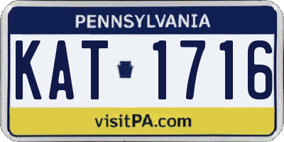 PA license plate KAT1716