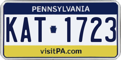 PA license plate KAT1723