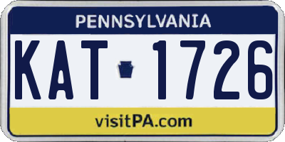 PA license plate KAT1726