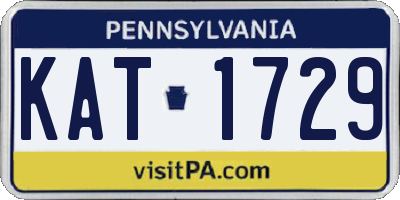 PA license plate KAT1729