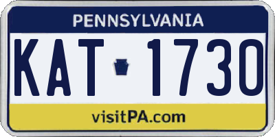 PA license plate KAT1730