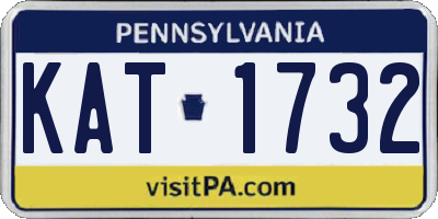 PA license plate KAT1732