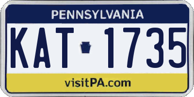 PA license plate KAT1735