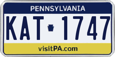 PA license plate KAT1747