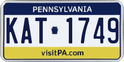 PA license plate KAT1749