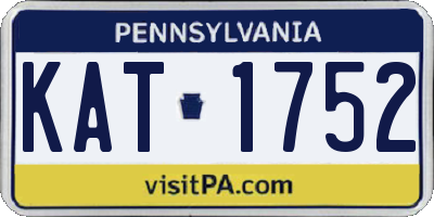 PA license plate KAT1752