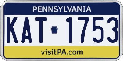 PA license plate KAT1753