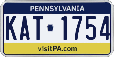 PA license plate KAT1754