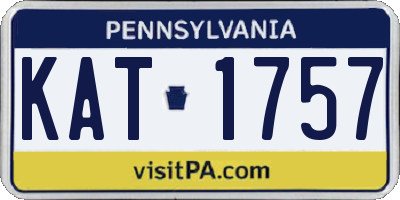 PA license plate KAT1757