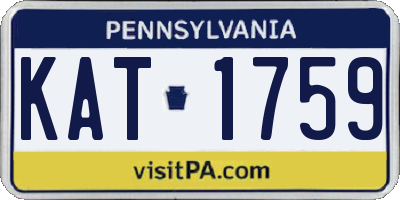 PA license plate KAT1759