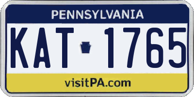 PA license plate KAT1765