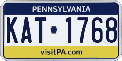 PA license plate KAT1768