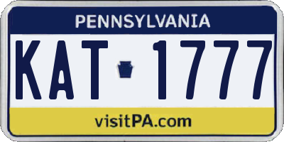 PA license plate KAT1777