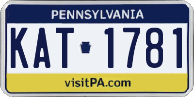 PA license plate KAT1781