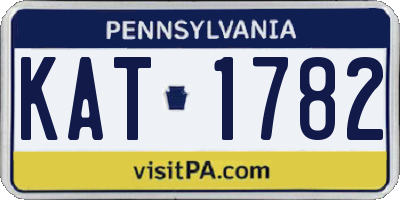 PA license plate KAT1782