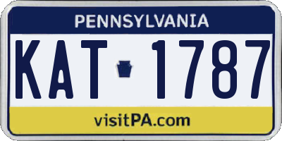 PA license plate KAT1787