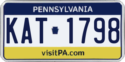 PA license plate KAT1798