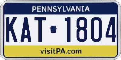 PA license plate KAT1804