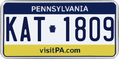 PA license plate KAT1809
