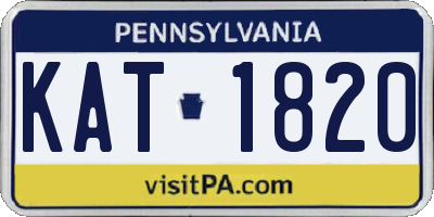 PA license plate KAT1820