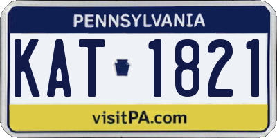 PA license plate KAT1821