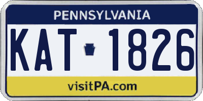 PA license plate KAT1826