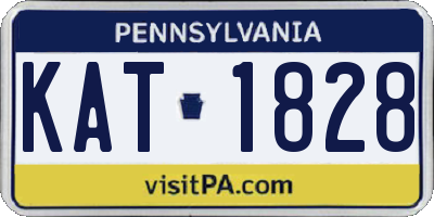 PA license plate KAT1828