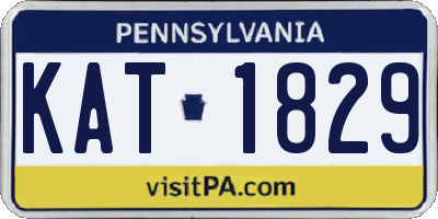 PA license plate KAT1829