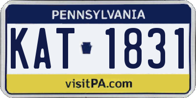 PA license plate KAT1831