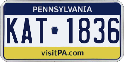 PA license plate KAT1836