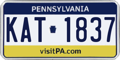 PA license plate KAT1837