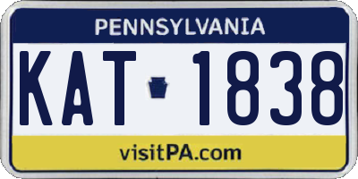 PA license plate KAT1838