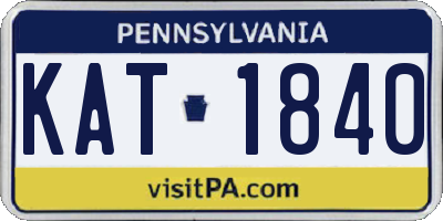PA license plate KAT1840