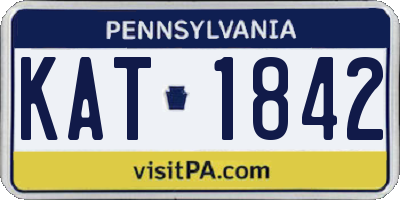 PA license plate KAT1842