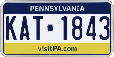 PA license plate KAT1843