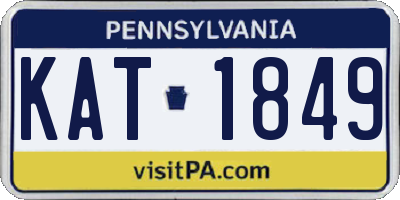 PA license plate KAT1849