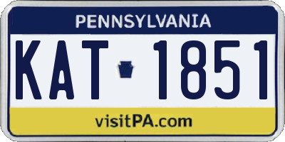 PA license plate KAT1851