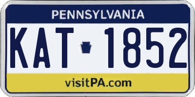 PA license plate KAT1852