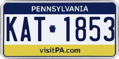 PA license plate KAT1853
