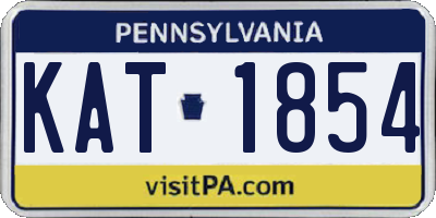 PA license plate KAT1854