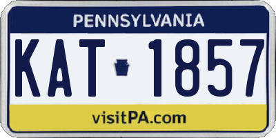 PA license plate KAT1857