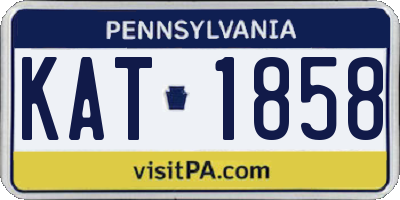 PA license plate KAT1858